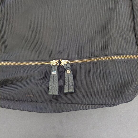 JPK Paris 75 Black Double Strap Canvas Bucket Tote/Handbag w/ Zipper Extender - Picture 2 of 9